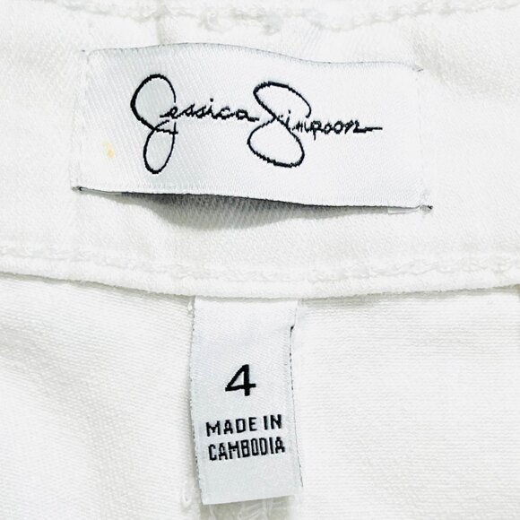 Jessica Simpson Women's White Stretch Wide Leg Crop Jeans Size 4 High Rise NWT - Picture 6 of 11